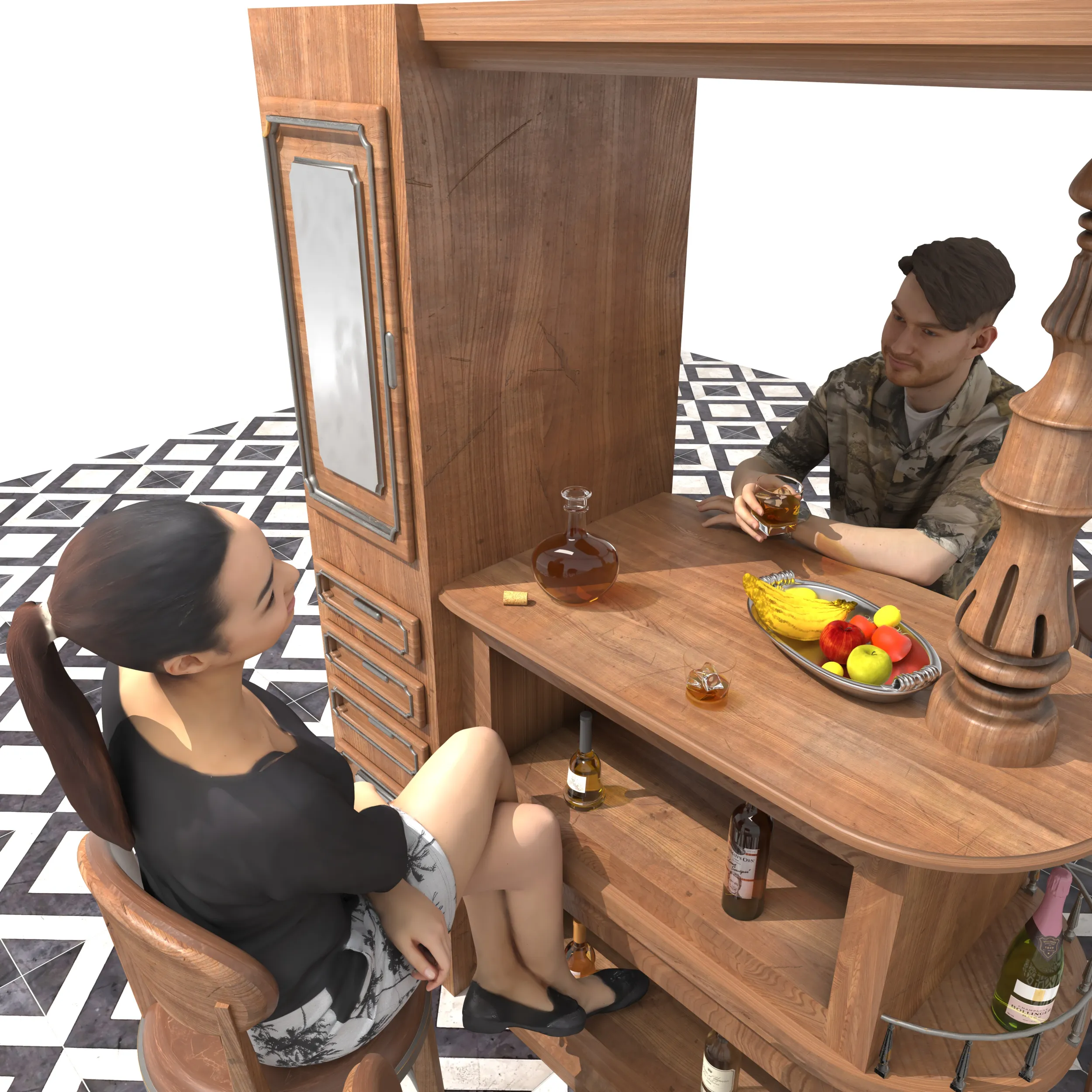 Happy Friendship 3D Model .c4d .max .obj .3ds .fbx .stl .blend 