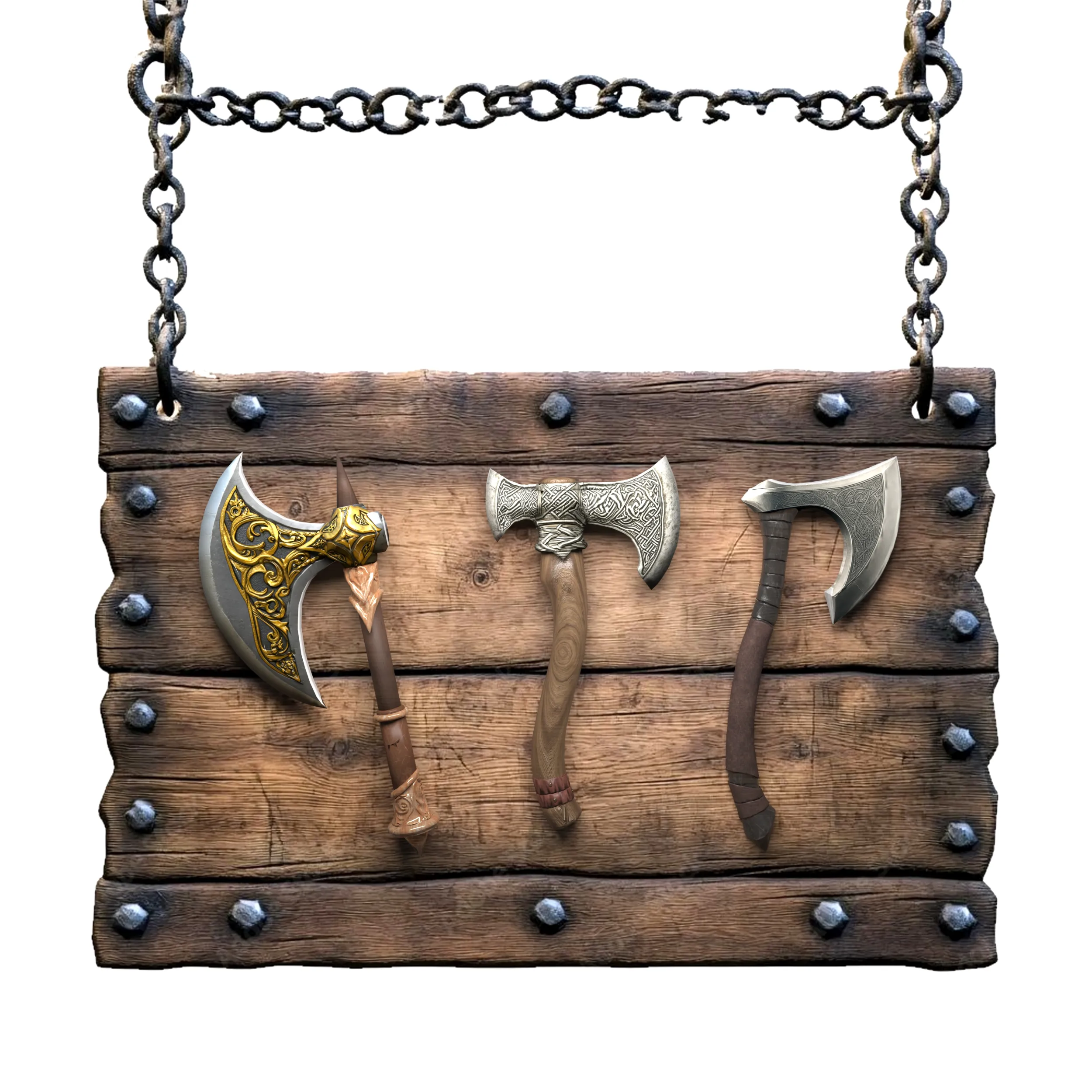 Battle Axes 3D Model .c4d .max .obj .3ds .fbx .stl .blend