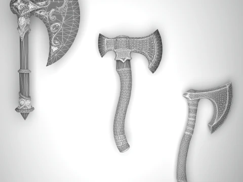 Battle Axes 3D Model