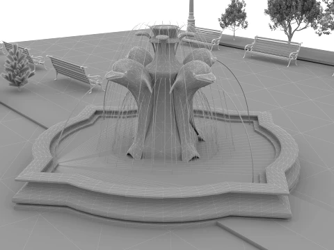 Dolphin Park 3D Model