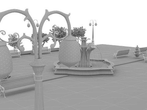 Dolphin Park 3D Model