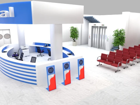 Hospital Lobby 3D Model