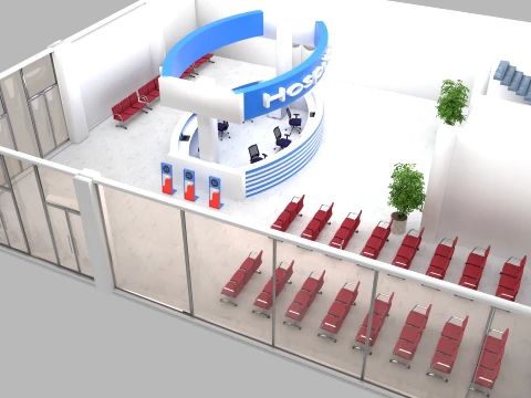 Hospital Lobby 3D Model
