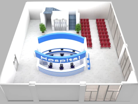 Hospital Lobby 3D Model