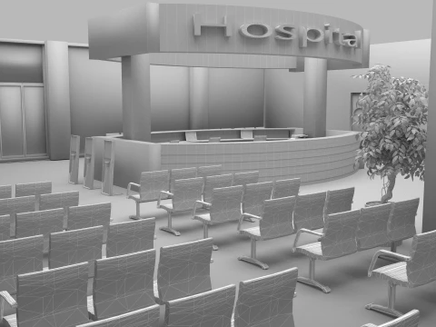 Hospital Lobby 3D Model