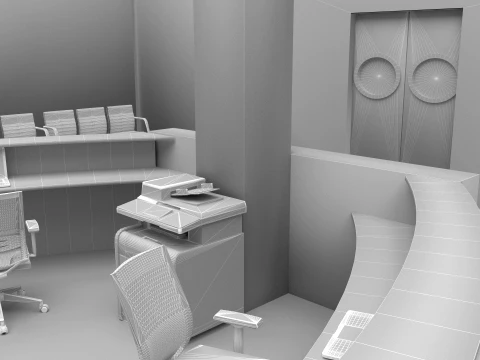 Hospital Lobby 3D Model