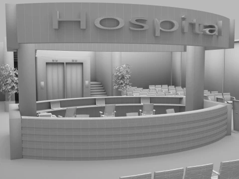 Hospital Lobby 3D Model