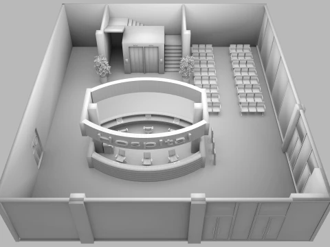 Hospital Lobby 3D Model