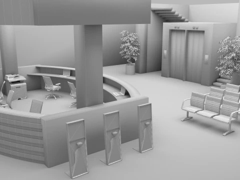 Hospital Lobby 3D Model