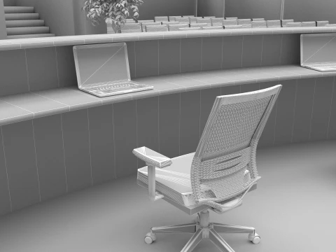 Hospital Lobby 3D Model