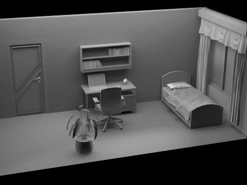 Teenager Room 3D Model