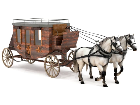 Stage Wagon 3D Model