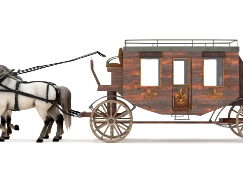 Stage Wagon 3D Model