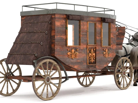 Stage Wagon 3D Model