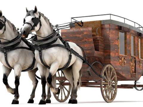 Stage Wagon 3D Model