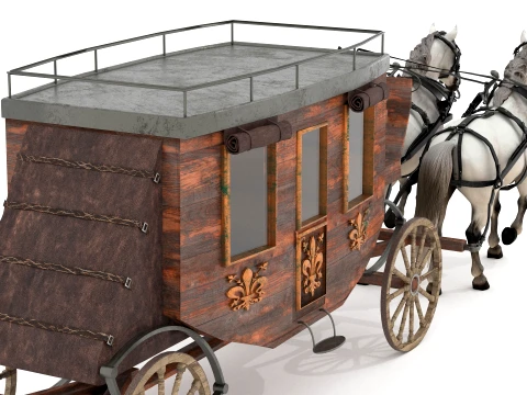 Stage Wagon 3D Model