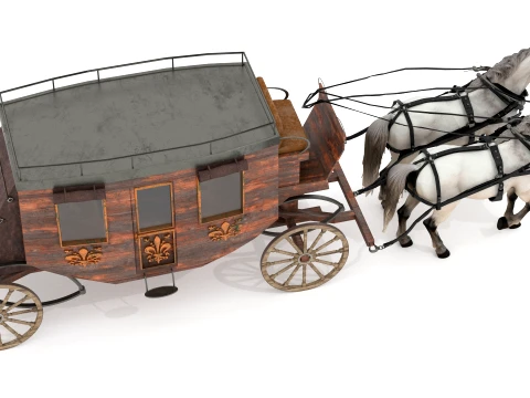 Stage Wagon 3D Model