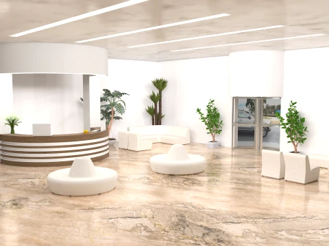 Hotel Lobby 3D Model