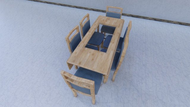dining table and chair Modèle 3D .c4d .max .obj .3ds .fbx .stl .blend 