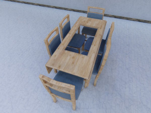 dining table and chair Modèle 3D