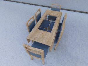 식탁과 의자 3D 모델