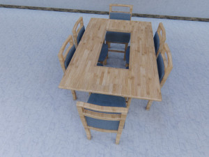 dining table and chair Modèle 3D