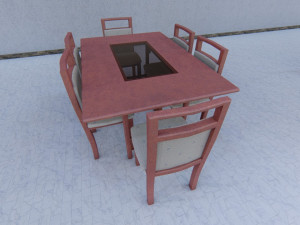 dining table and chair Modèle 3D