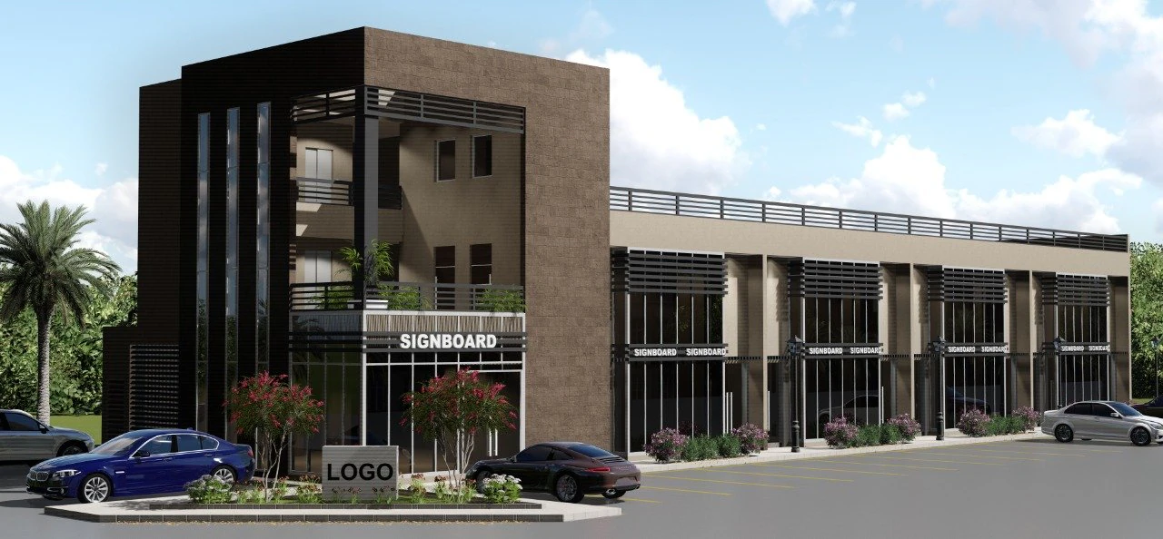 small modern commercial building 3D Model .c4d .max .obj .3ds .fbx .stl .blend 