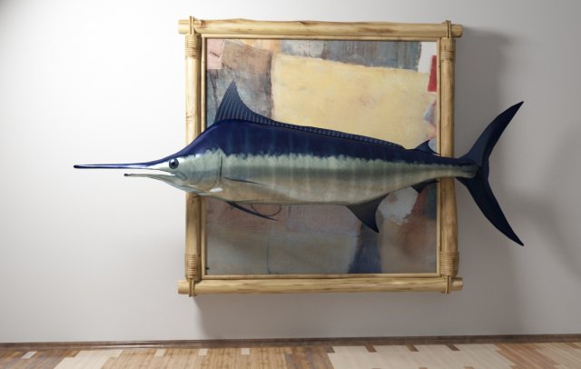 marlin 3D Модель .c4d .max .obj .3ds .fbx .stl .blend 