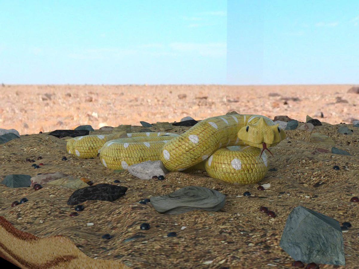 snake in the desert 3D Model .c4d .max .obj .3ds .fbx .stl .blend 