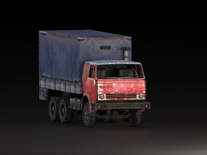 a garage with a tractor a truck and a car 3D मॉडल