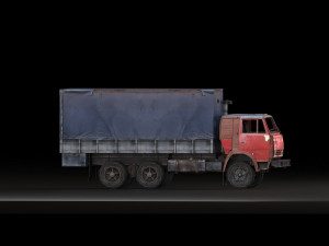 a garage with a tractor a truck and a car 3D मॉडल