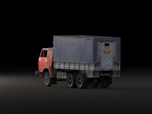 a garage with a tractor a truck and a car 3D मॉडल