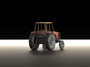 a garage with a tractor a truck and a car 3D मॉडल
