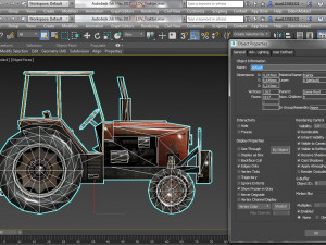 a garage with a tractor a truck and a car 3D मॉडल