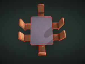 dining table with chairs 3D 모델