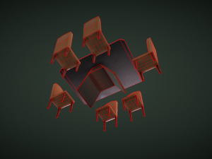 dining table with chairs 3D 모델