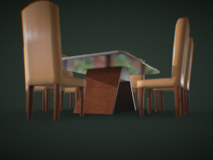 dining table with chairs 3D 모델