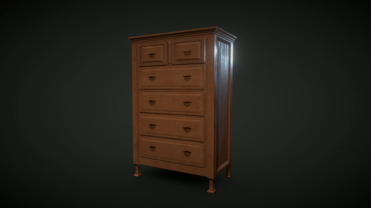 antique drawer 3D Model .c4d .max .obj .3ds .fbx .stl .blend 