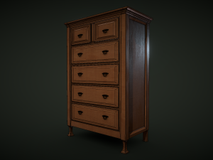 antique drawer Modello 3D