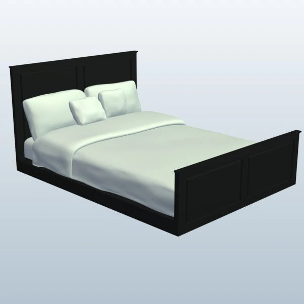 full size bed printable 3D Model .c4d .max .obj .3ds .fbx .stl .blend 