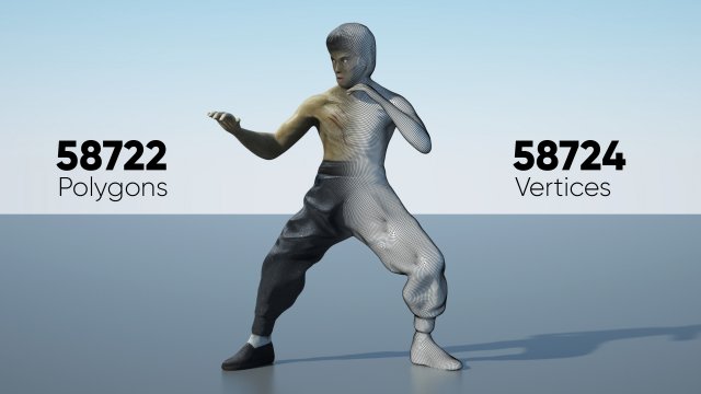 bruce lee action figure Modello 3D .c4d .max .obj .3ds .fbx .stl .blend 