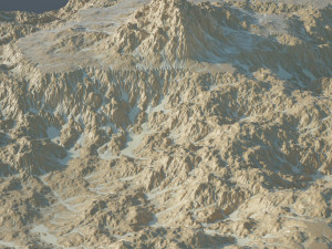 Rocky Desert Terrain 3D Model