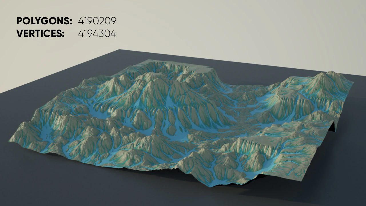 Stylized Terrain 3D Model .c4d .max .obj .3ds .fbx .stl .blend