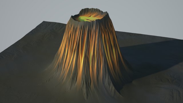 Volcano Modelo 3D .c4d .max .obj .3ds .fbx .stl .blend 