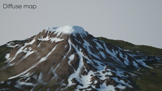 Snow Covered Mountain Model 3D .c4d .max .obj .3ds .fbx .stl .blend 