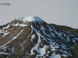 Montagna coperta di neve Modello 3D