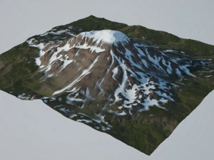 Montanha Coberta de Neve Modelo 3D
