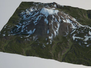 Montanha Coberta de Neve Modelo 3D