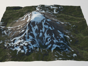 Snow Covered Mountain Model 3D